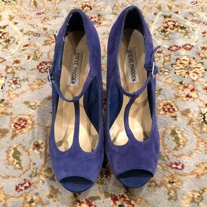 Steve Madden Issabell T-Strap Suede Platform Heels
